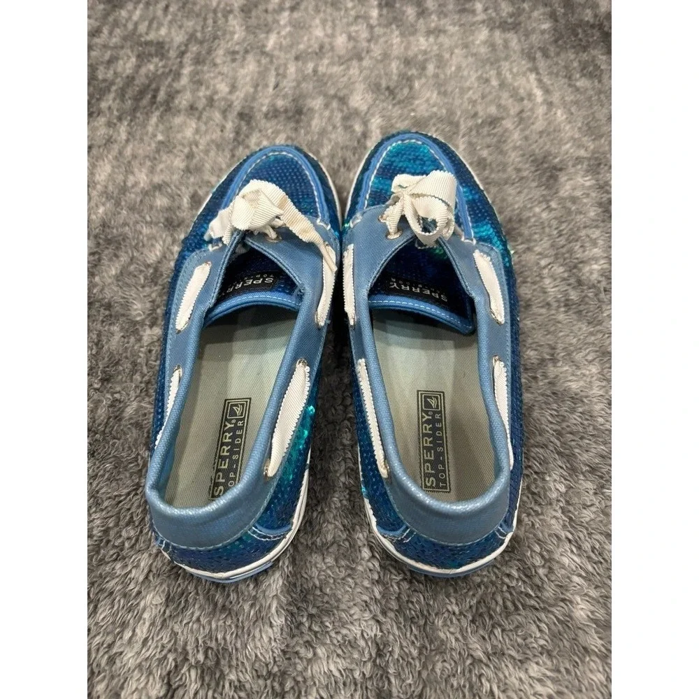 Sperry Top-Sider‎ Blue Sequin Boat Shoes Women 8.5M Coastal Glam